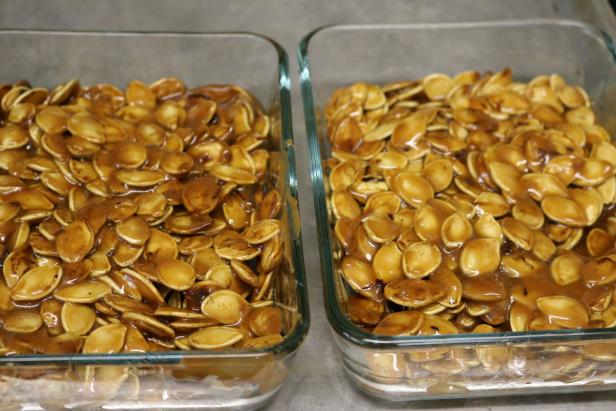 DIY Caramel Pumpkin Seed Brittle Make Caramel Pumpkin Seed Brittle at Halloween