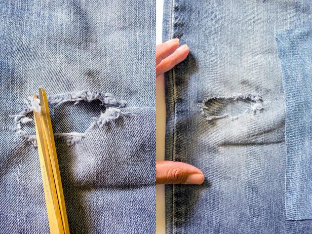 Prep the Hole in the Fabric for Mending Prep the Hole in the Fabric for Mending