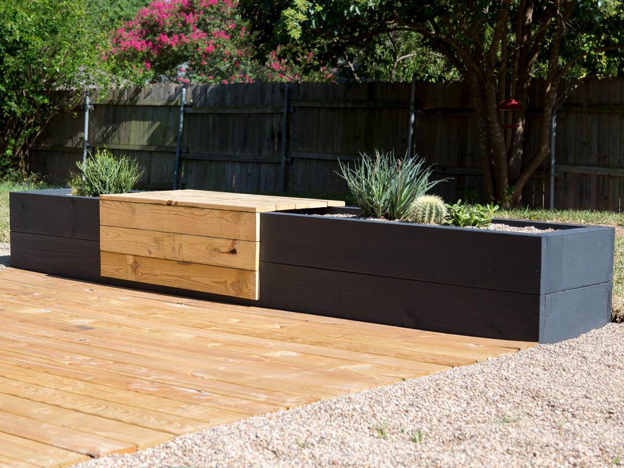 Make a Modern Planter and Bench Combo HGTV