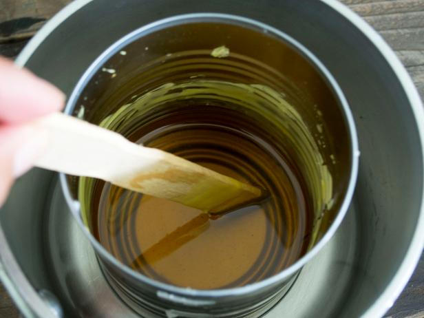 Stir the Beeswax and Linseed Oil Together Stir the Beeswax and Linseed Oil Together