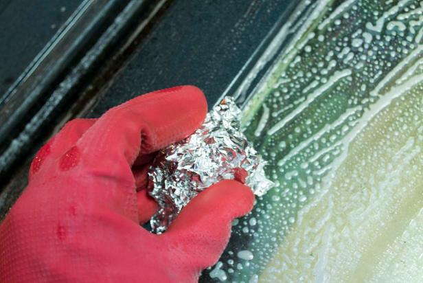 Use a Ball of Aluminum Foil to Scrub Use a Ball of Aluminum Foil to Scrub