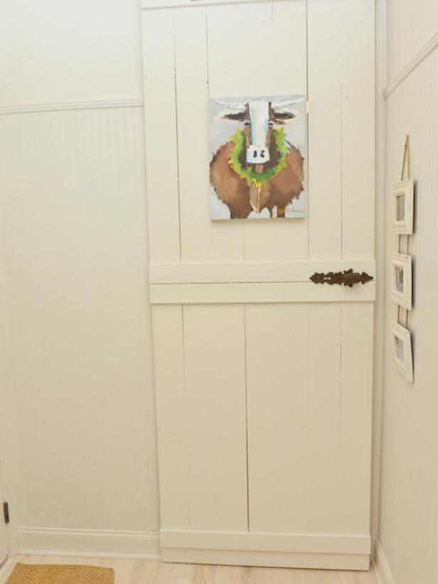 Cute Cow Painting on Farmhouse-style Laundry Room Door Cute Cow Painting on Farmhouse-style Laundry Room Door