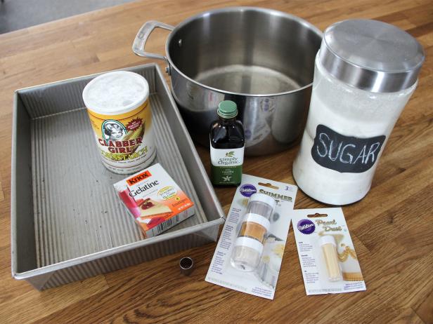 Gather Ingredients ingredients for St. Patrick's Day marshmallows