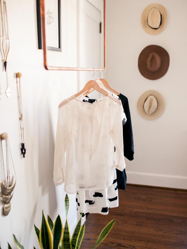 Copper Hanging Garment Rack and Accessories copper hanging garment rack