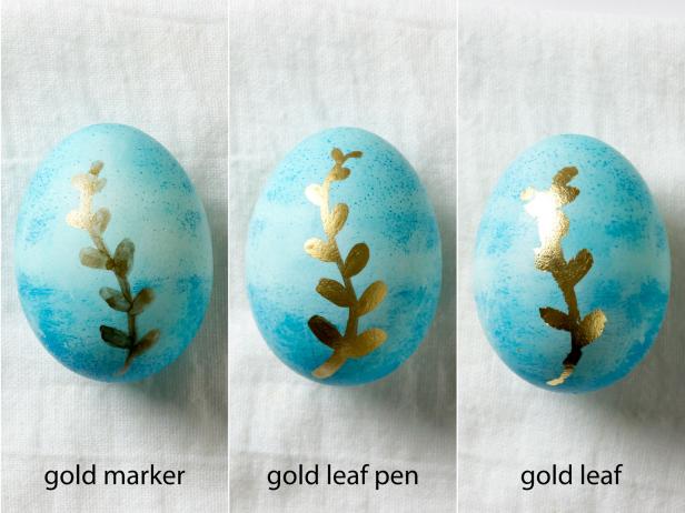 Blue and Gold Leaf Easter Egg DIY Blue and Gold Leaf Easter Egg DIY