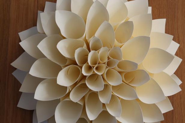 Finishing the Center of the Paper Dahlia. Finishing the Center of the Paper Dahlia.