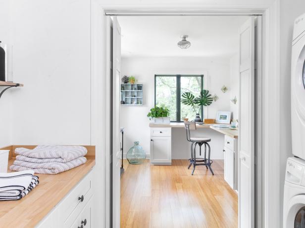 Central Location Office and Laundry Space at DIY Network Blog Cabin 2016