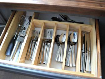 DIY drawer divider for silverware.