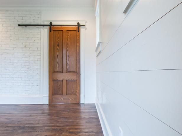 Sliding Door near Brick and Shiplap Walls Sliding Door near Brick and Shiplap Walls