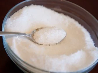 Clear Bowl of Bath Soak Mixture