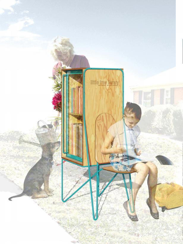 Modern Folding Little Library on Beach Modern Folding Little Library on Beach