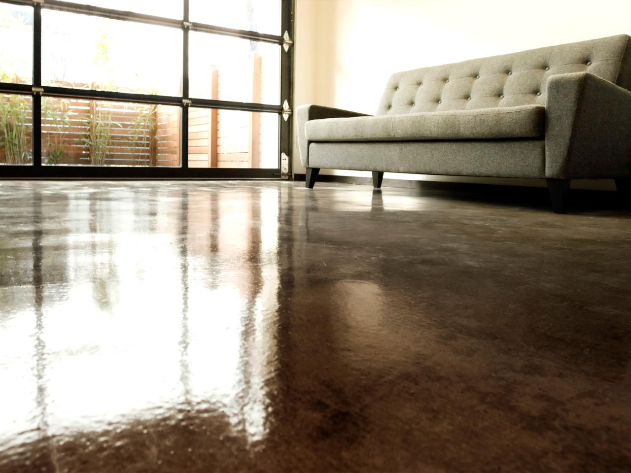 concrete stain acid flooring apply floor diy floors paint dye indoor walls skim coat creative wood hgtv wade works spaces