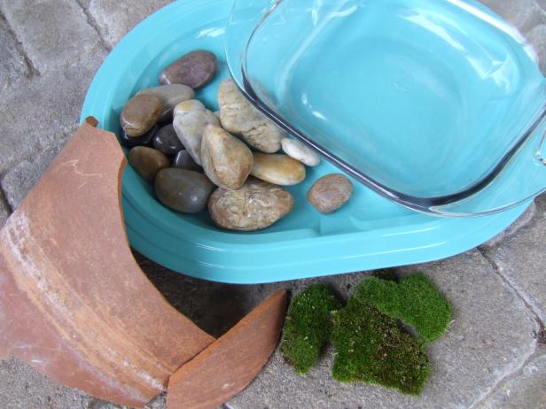 Bee Bath Materials Rocks And Moss How To Make A Bee Bath
