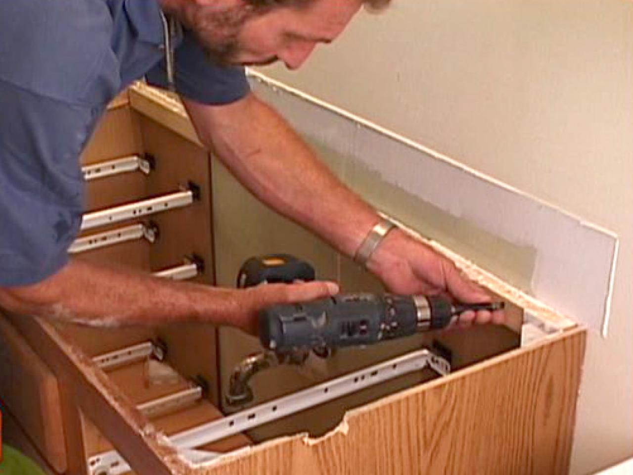 attach bathroom sink to cabinet