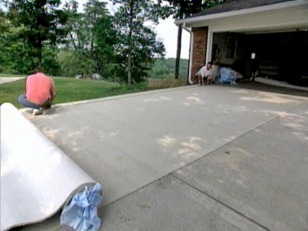 use the driveway to roll out carpeting