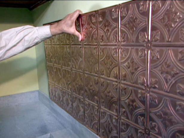 How To Install A Copper Backsplash, Copper Ceiling Tiles Backsplash