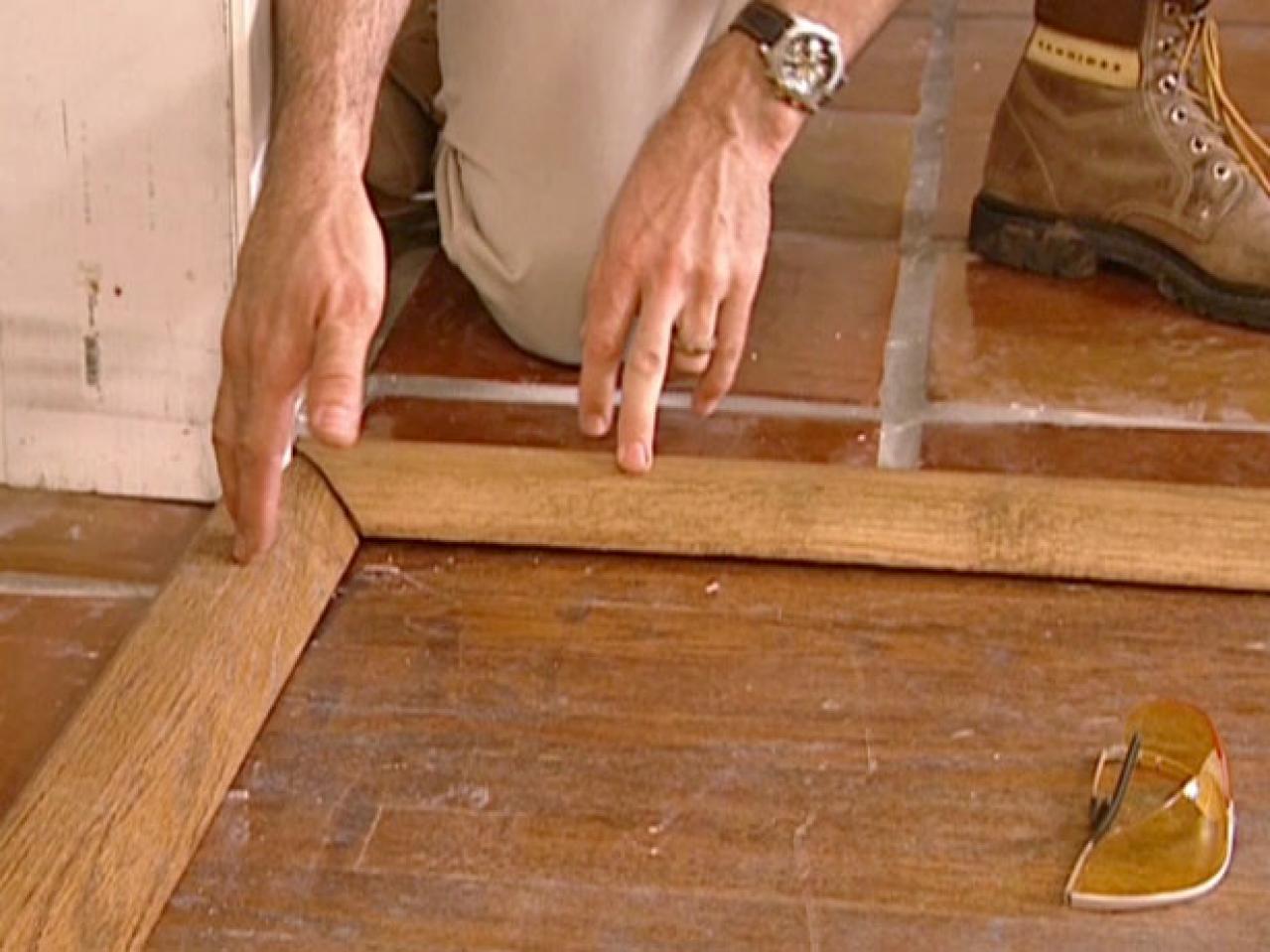 How To Install A Tile Floor Transition, Transition Moldings Hardwood Floors