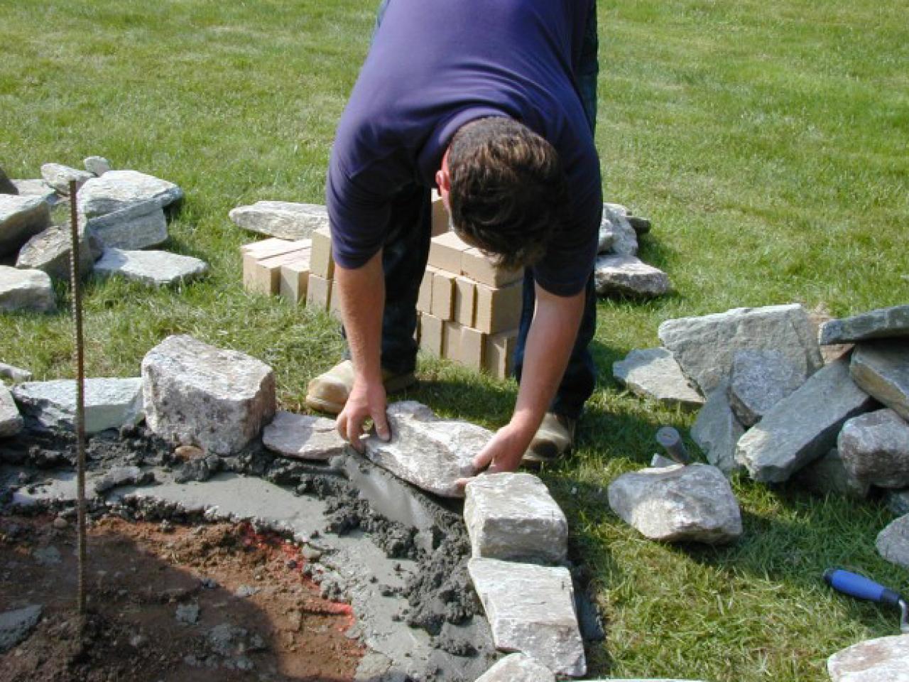 How To Set Stones For A Fire Pit, Fire Pit Concrete Mix