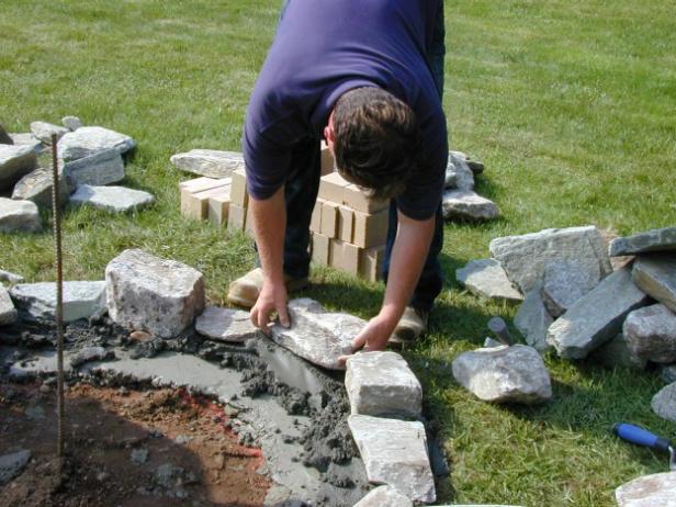 How To Set Stones For A Fire Pit, What Type Of Mortar For Outdoor Fireplace