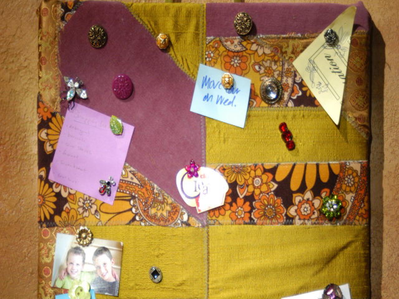 Patchwork Tack Board and Pins DIY