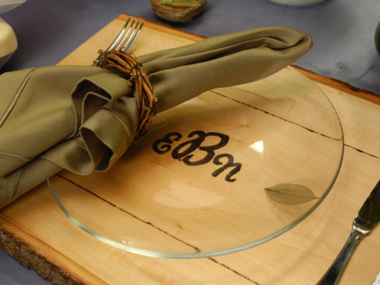 Bridal Brunch Monogrammed Wood Place Setting Diy