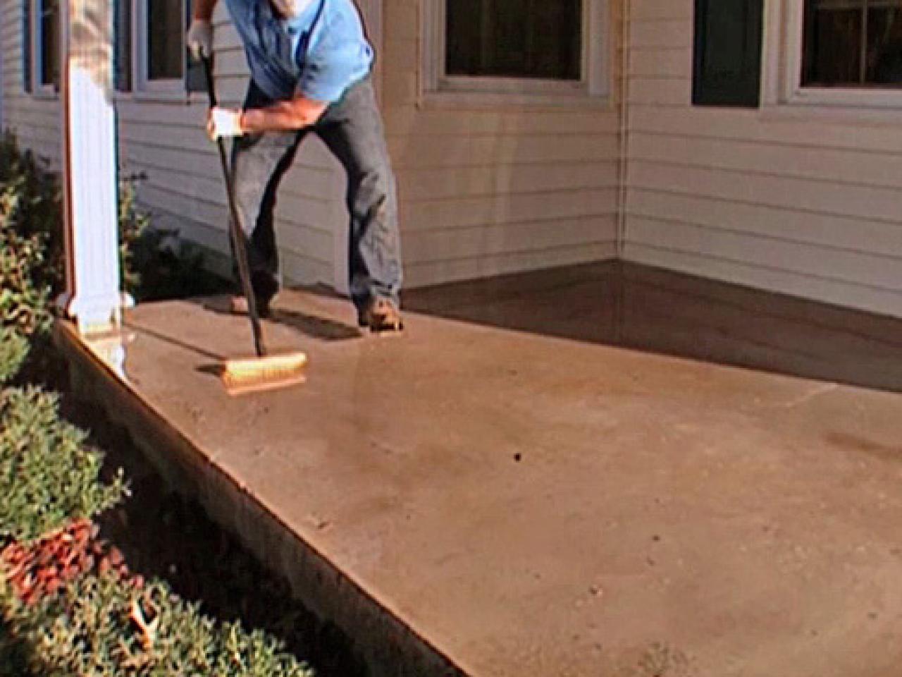 How To Stamp A Concrete Porch Floor How Tos Diy