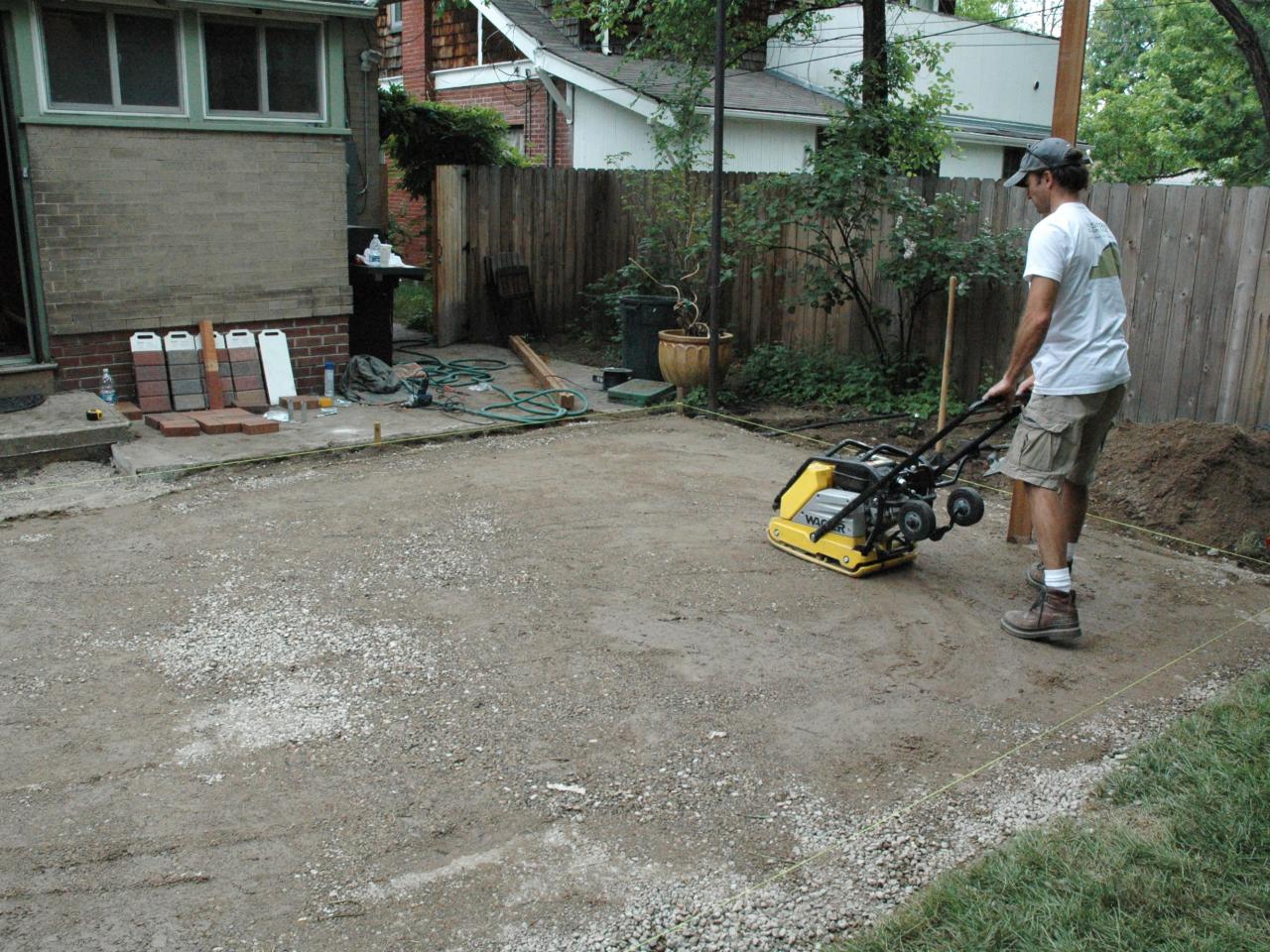 laying patio stones