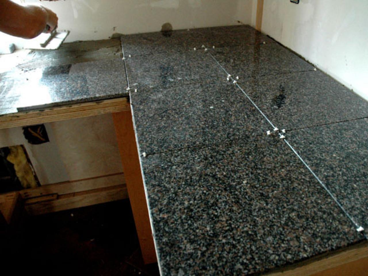 Granite Tile Kitchen Countertop, Tile Countertop Edge Ideas
