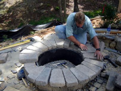 How To Build A Round Stone Fire Pit, Fire Pit Stone Adhesive