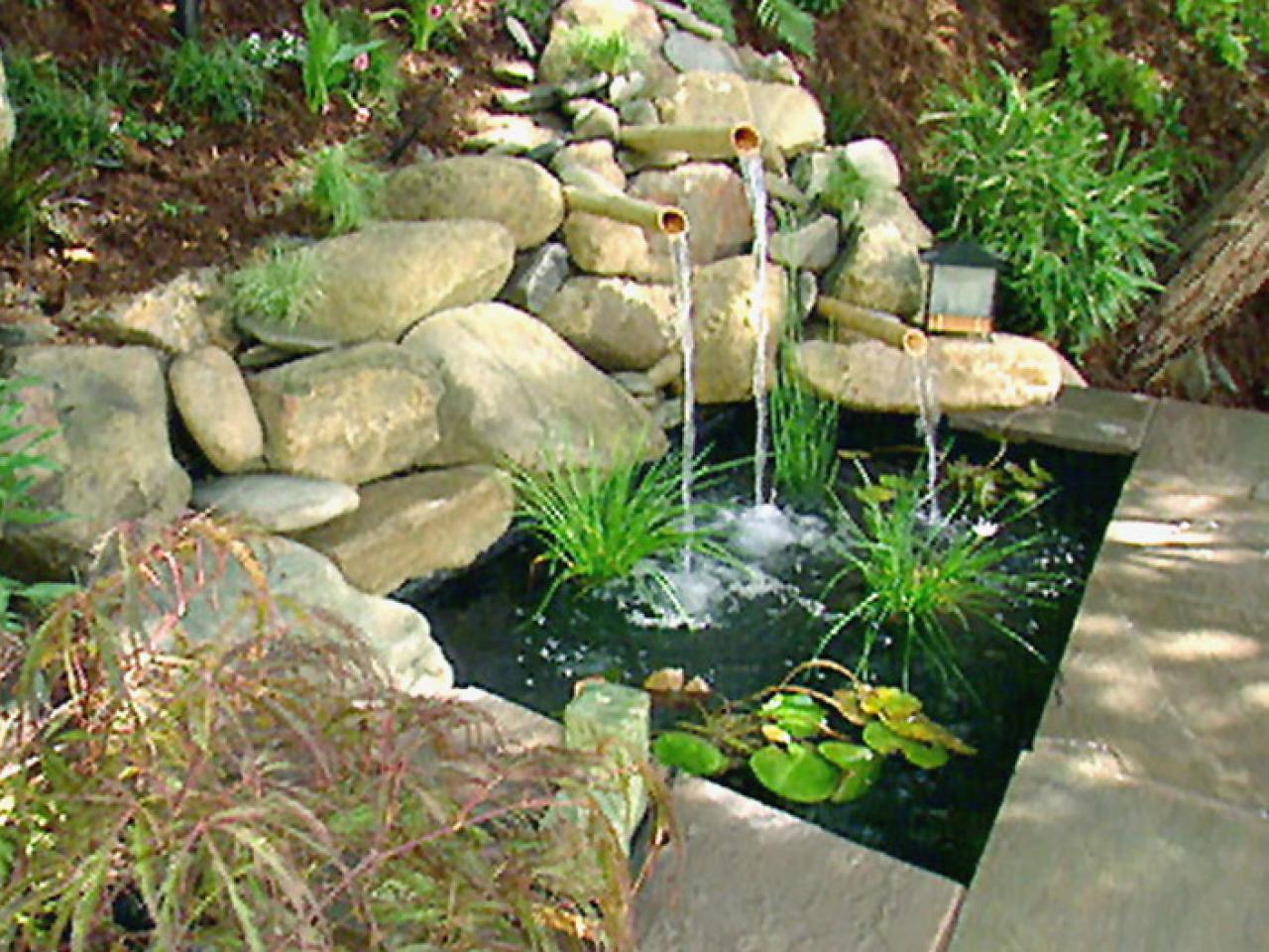 Backyard waterfall fountain