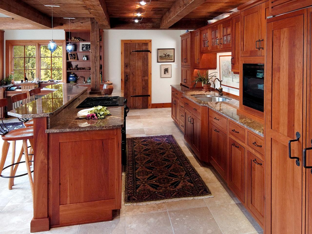 Professional Chefs, Log Cabin Kitchen Cabinets In Natural Cherry