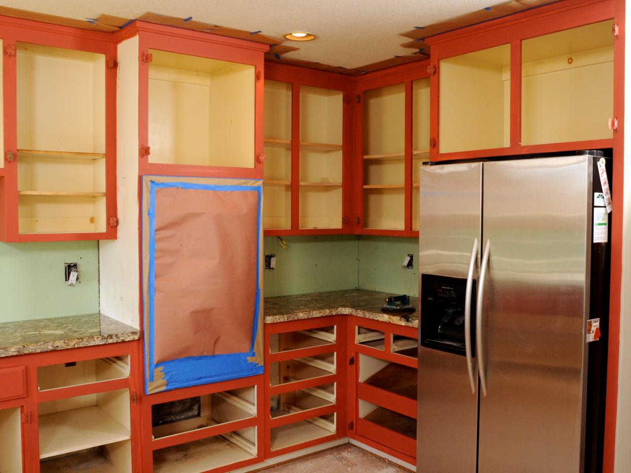 How To Paint Kitchen Cabinets In A Two, Painted Cabinets With Wood Stained Doors