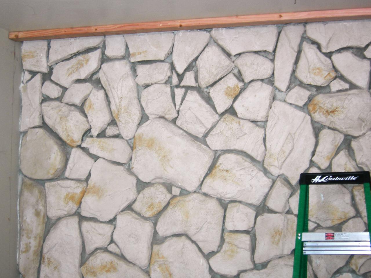 Build A Standard Wall Over Stone, How To Install Natural Stone Veneer On Fireplace Drywall