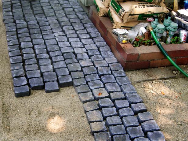 How To Install A Cobblestone Patio On, Laying Patio Stones On Concrete