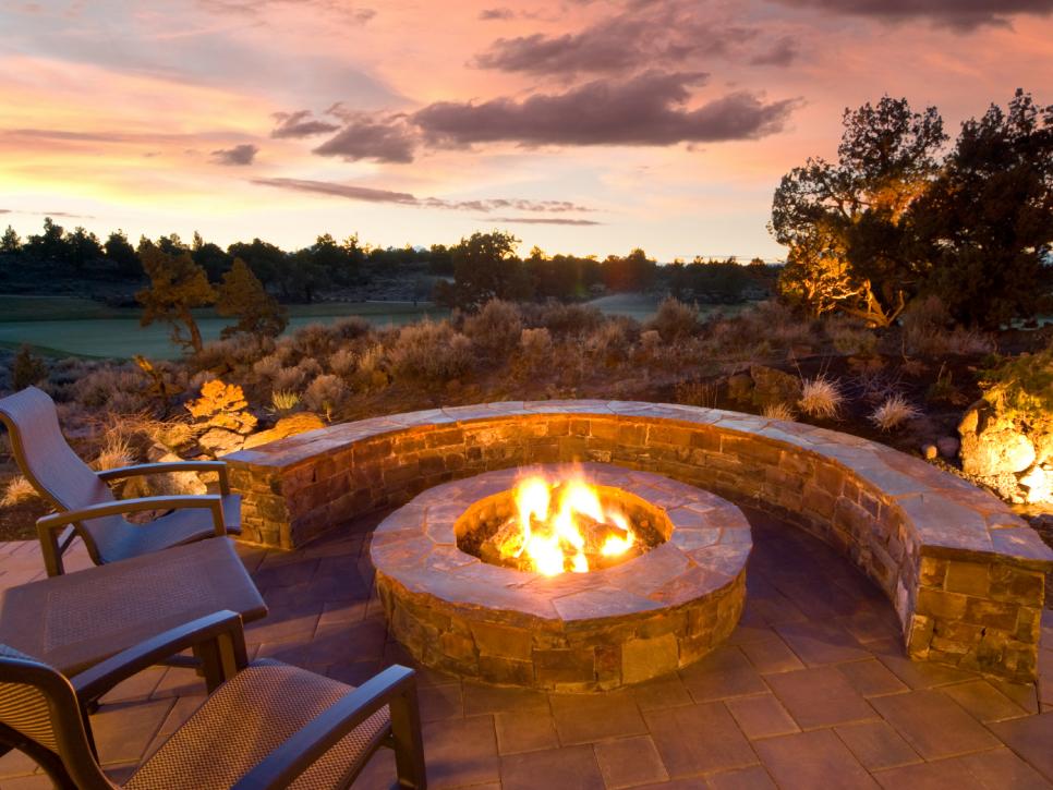 Outdoor Fireplaces And Fire Pits That, Outdoor Fireplace Landscape Lighting