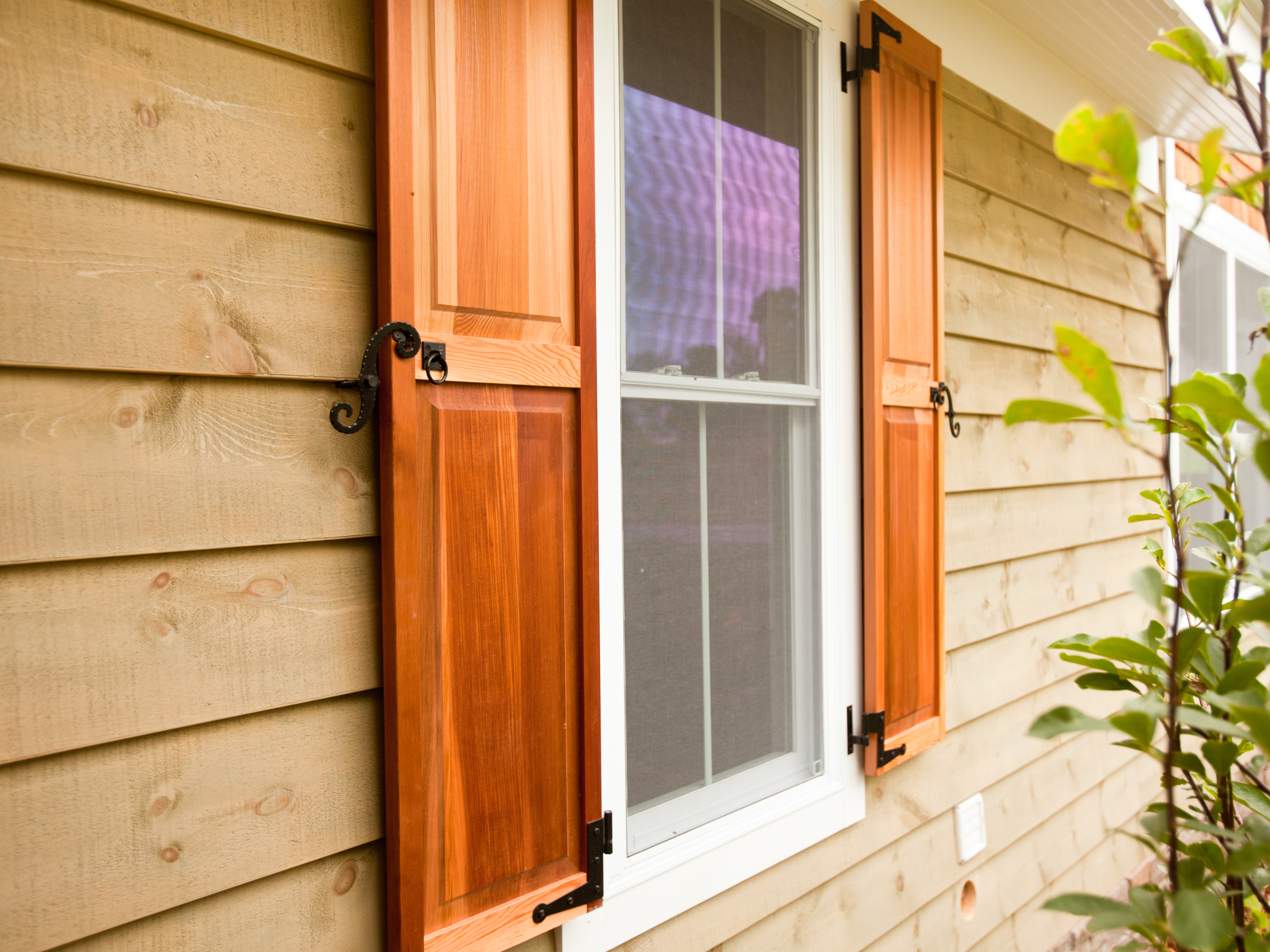 BEST SELLER***Set of 2 Quality Custom Wood Stained Exterior Shutters 