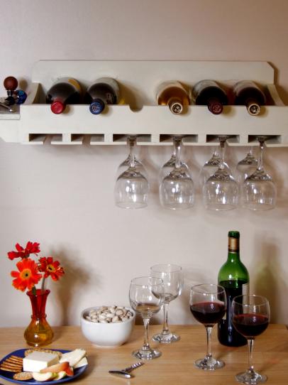 Wine Rack For Bottles And Glasses, Wood Under Cabinet Wine Glass Rack Plans