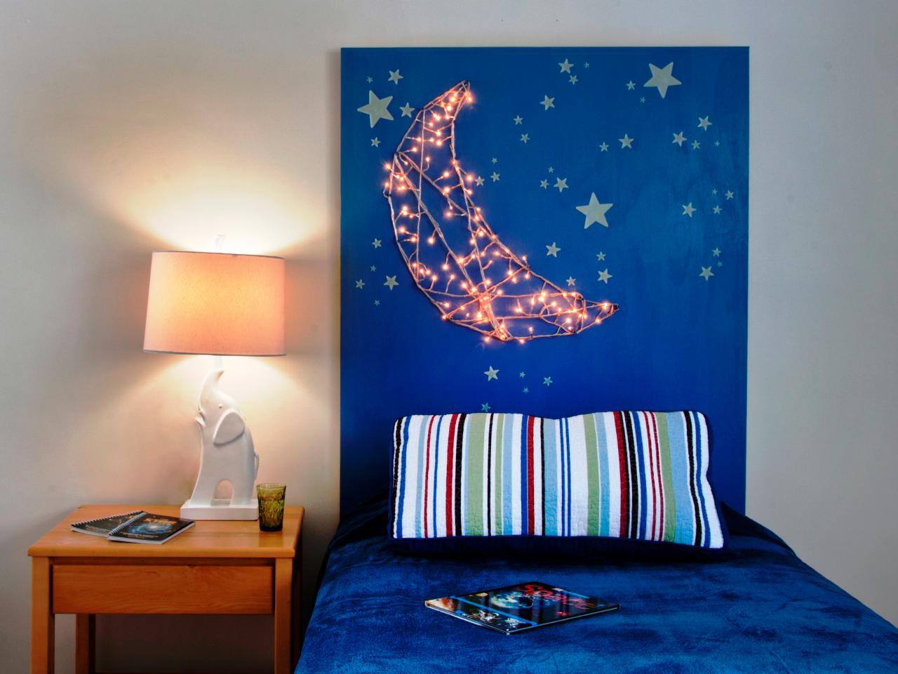 easy diy headboards starry night ways use holiday string lights year long