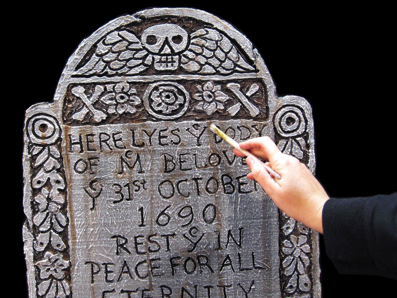 how to make styrofoam tombstones for halloween