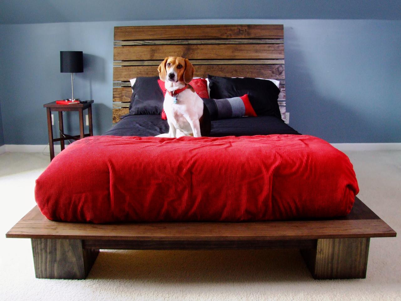 Build A Modern Style Platform Bed, Bed Frame With Dog Bed Attached