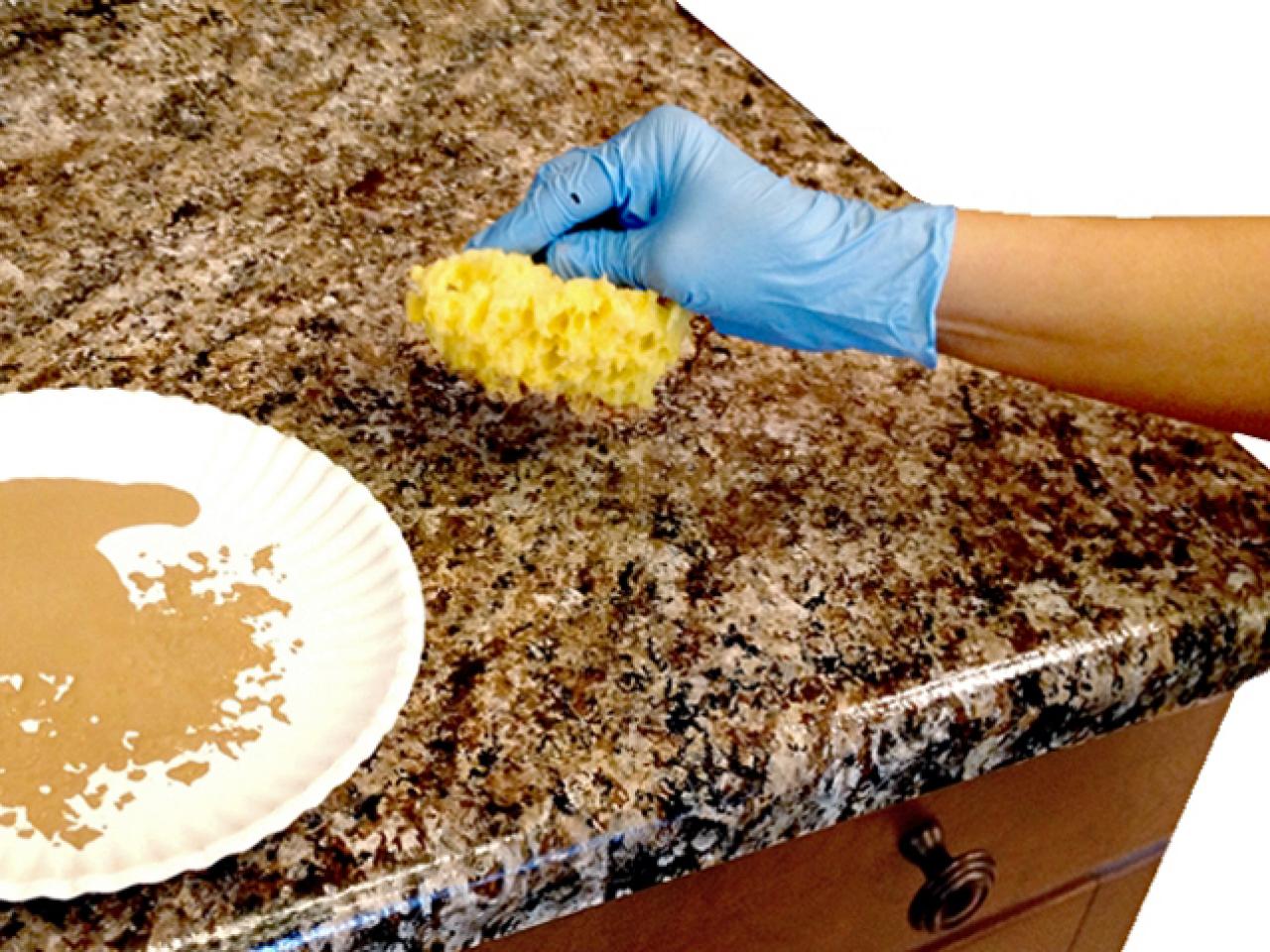 To Paint Laminate Kitchen Countertops Diy, Diy Laminate Countertop Paint