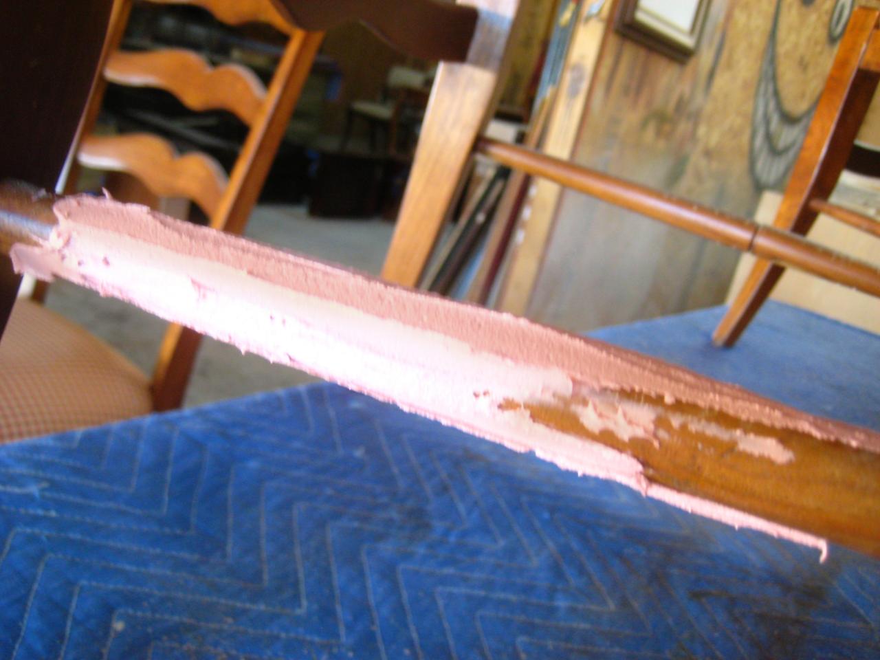 chewed furniture wood repair been pet diy filler chairs3 diynetwork chair chew applying