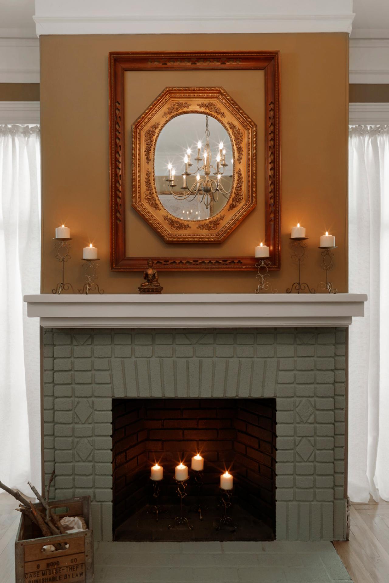Painted Brick Fireplace Makeover howtos DIY