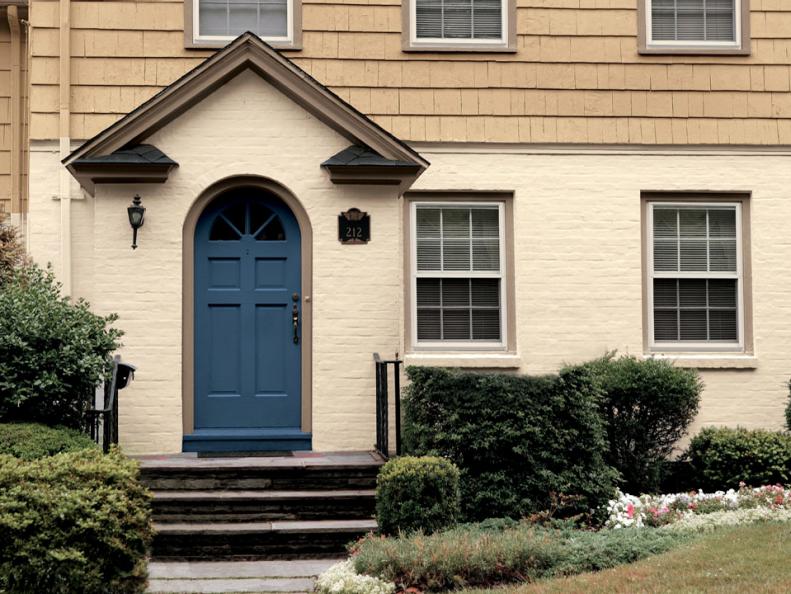 Blue Door on Taupe Home