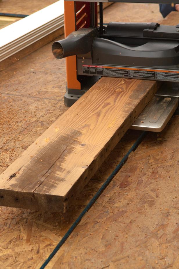 If doing this yourself with a tabletop planer, start by checking for nails and excess dirt. Then rough cut the boards long to your finished dimension. Final cutting will be done after the planks are joined, so leave them at least 1&quot; long. Run them though the planer, taking a small amount off each side at a time.