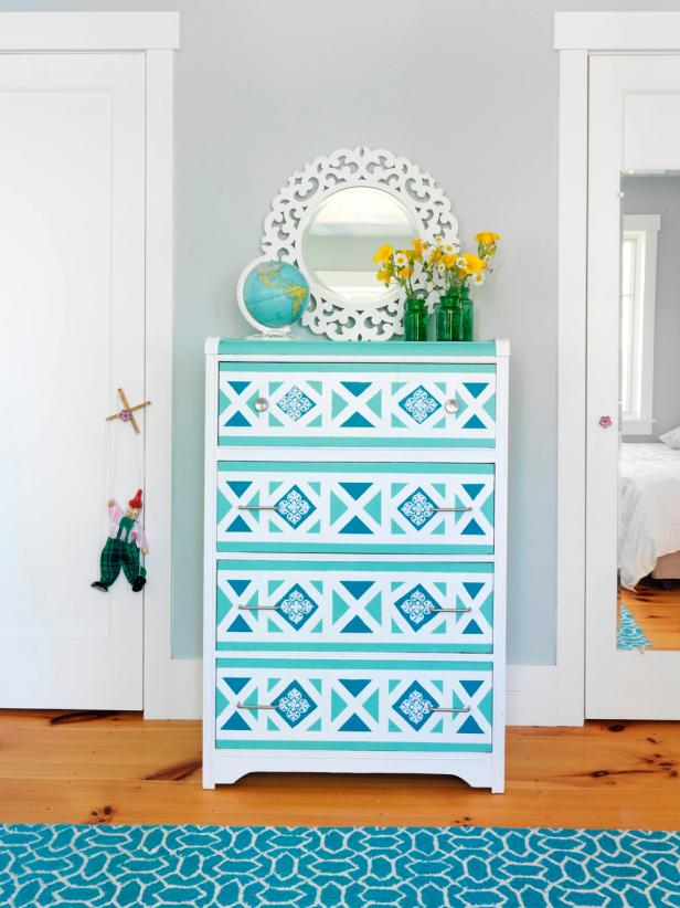 How To Paint A Geometric Design On A Dresser How Tos Diy