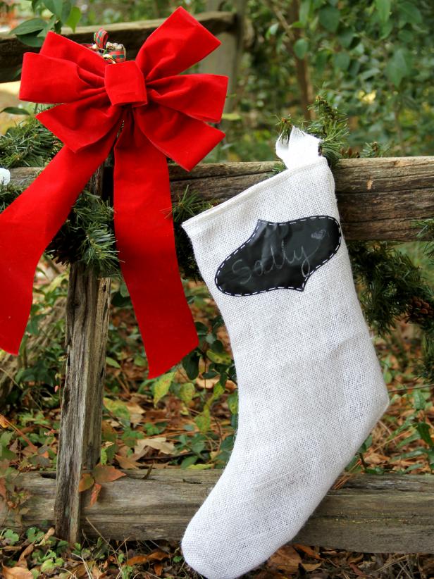 burlap Christmas stocking