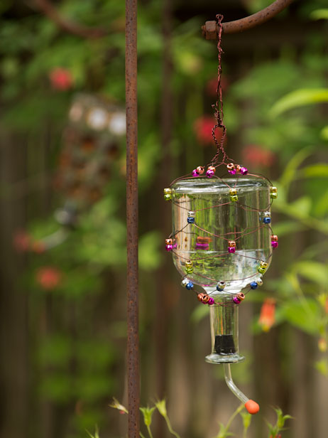 diy hummingbird feeder wine bottle