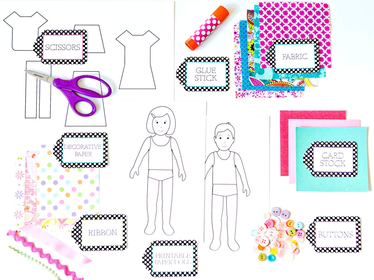 Printable Paper Doll Template For Kids