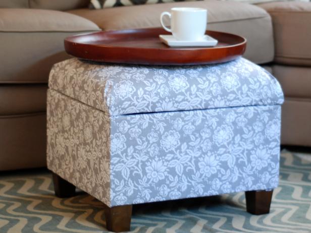 How To Re Cover An Upholstered Ottoman, How To Reupholster A Leather Ottoman